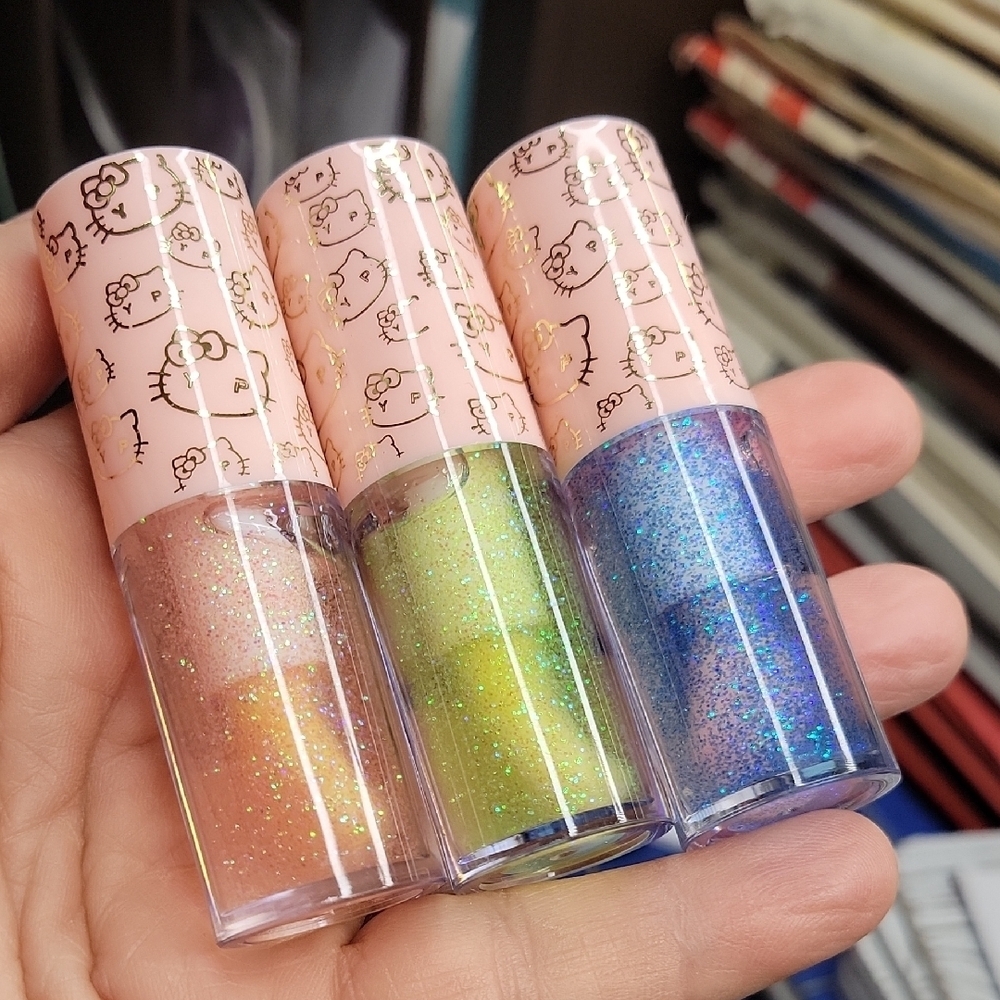 Hello Kitty Glitter Lip Gloss Set of 3 New
